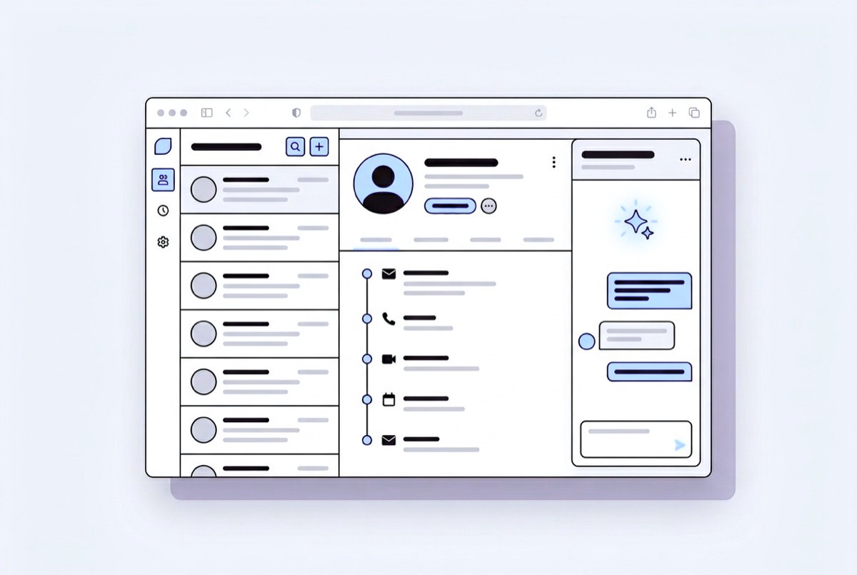 AI-assisted CRM illustration
